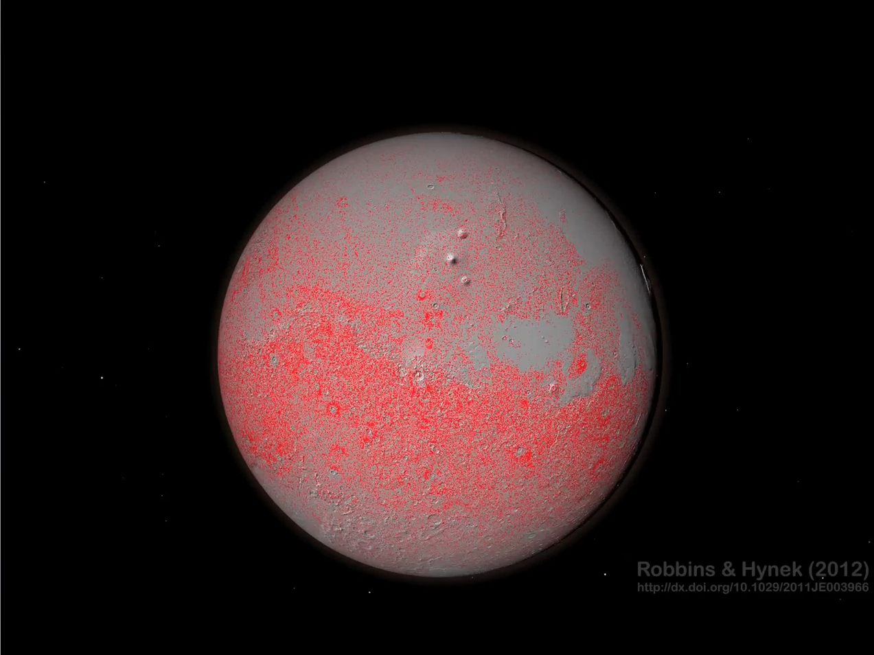 Mars Surface Scarred by 635,000 Big Impact Craters